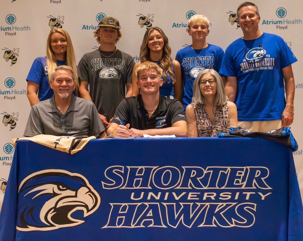 Cayden McBryde signing with Shorter University Hawks