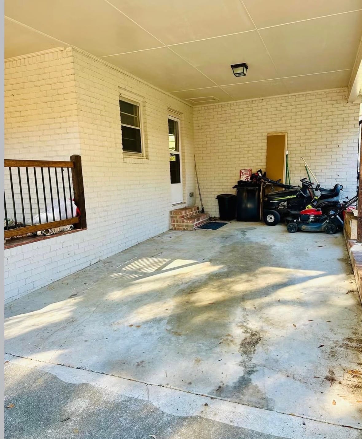 Clean porch after junk removal