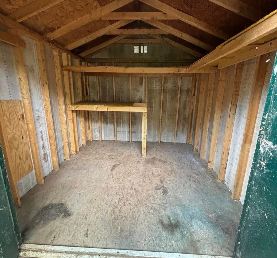 Empty shed after cleanout